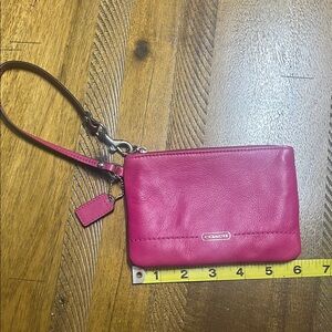 Coach Fuchsia Leather Wristlet